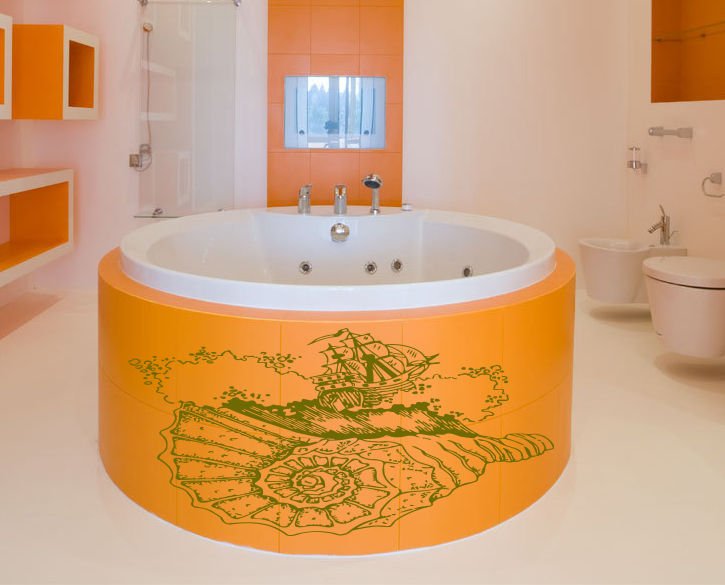 Ocean shell ship wave Kids Room Children Stylish Wall Art Sticker Decal 9737