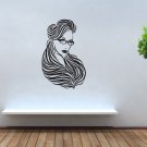 Wall Decor Vinyl Decal Sticker Girl Long Hair In Glasses Salon Beauty  tz460