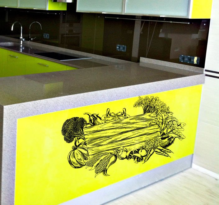 Kitchen vegetables fruit still life Room Stylish Wall Art Sticker Decal 10091