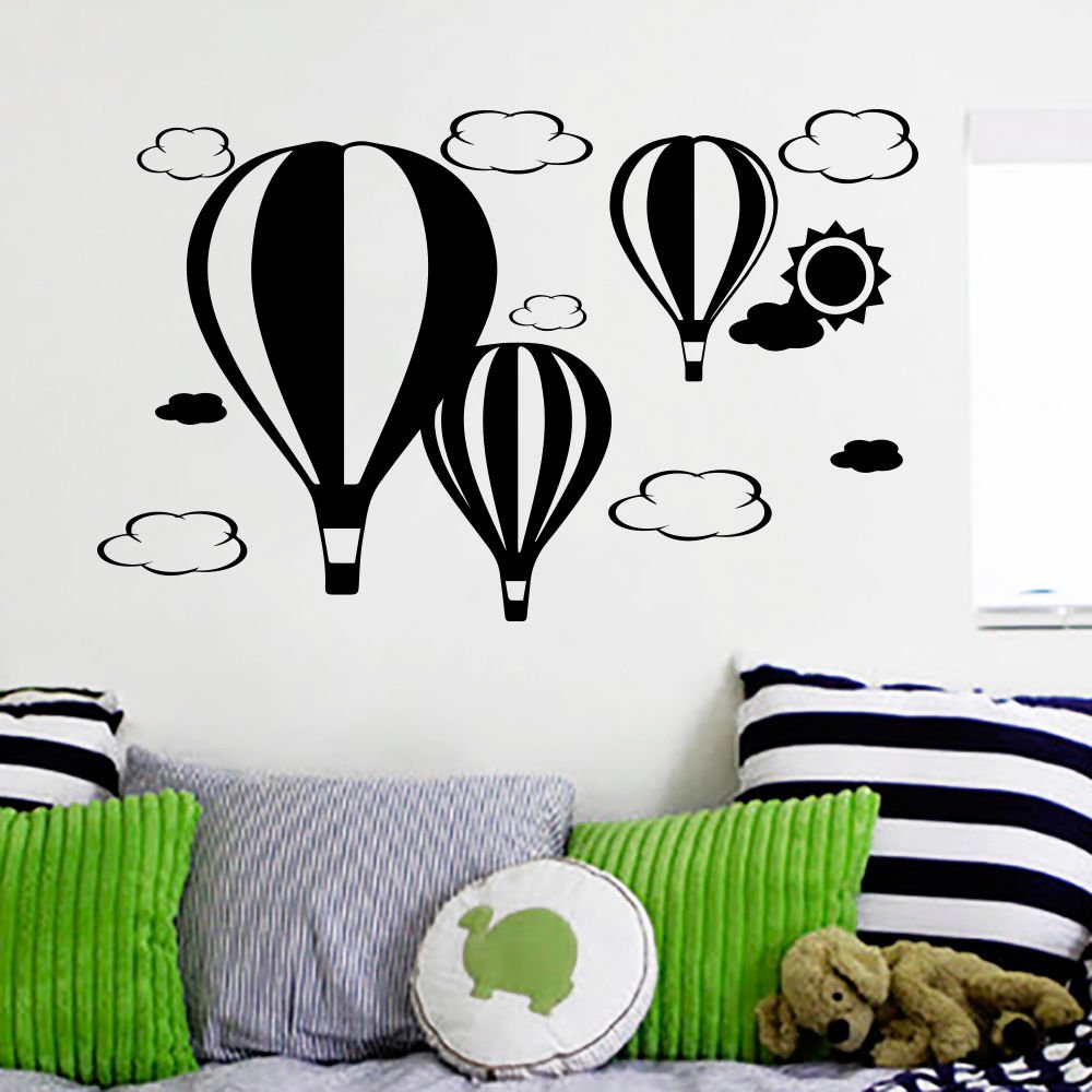 Wall Decal Ballons Air Clouds Sun Decals Kids Nursery Room Sticker Murals AM39