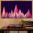 Pink Mountains Polygons Painting Full Color Wall Decal Sticker AN-406 FRST
