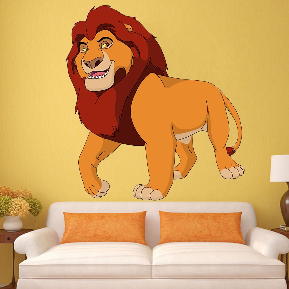 King Lion Cartoon Simba Full Color Wall Decal Sticker AN-57 FRST