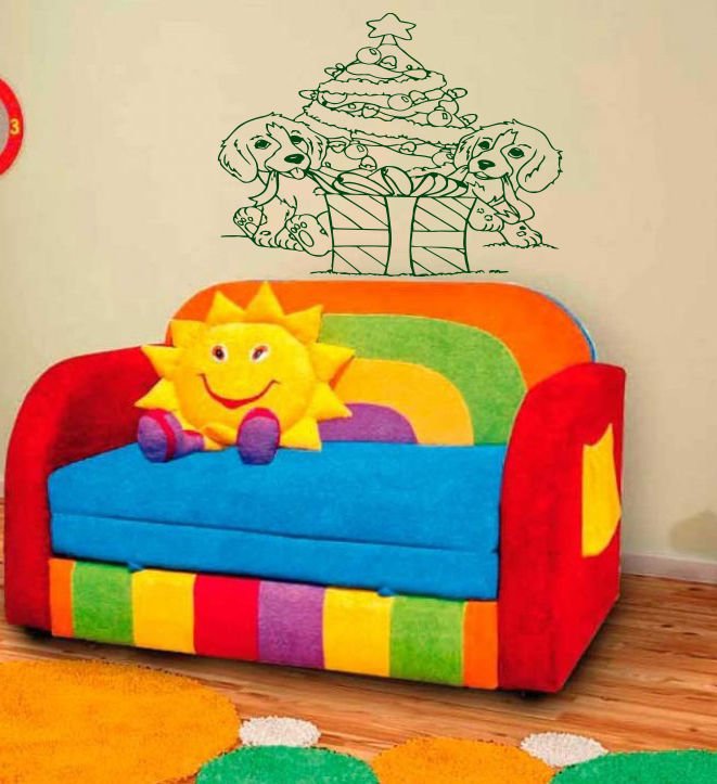 Christmas gift dog surprise Kids Children Stylish Wall Art Sticker Decal 8892