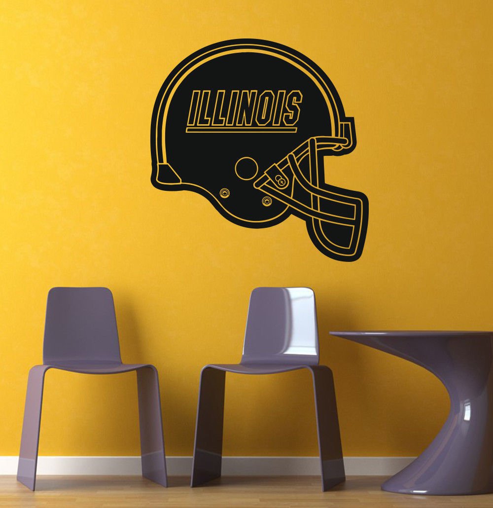 NCAA Wall Mural Vinyl Sticker Gym SPORTS LOGO Illinois Fighting Illini DA2908