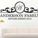Family Established Date Personalized Decals Vinyl Wall Decal Sticker QuoteTz4001