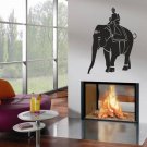 Wall Decor Vinyl Decal Sticker Elephant With Rider Indian Style tz3007