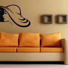 Beautiful Face Girl Woman In Hat Hair Salon  Wall Decor Vinyl Decal Sticker tz69