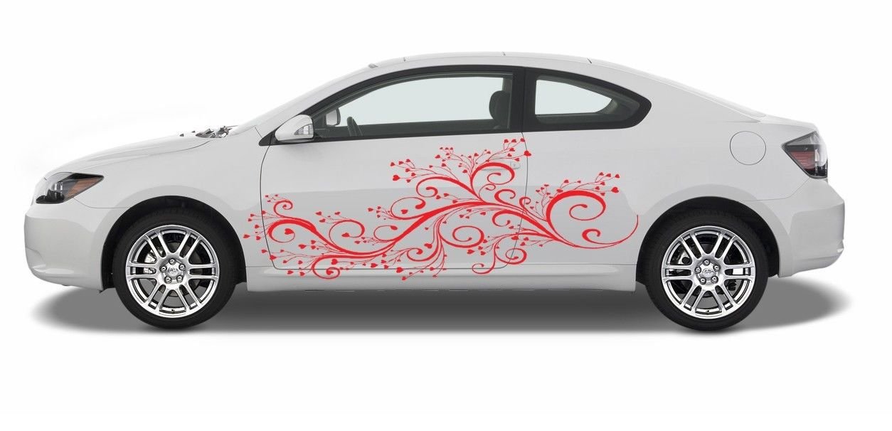 Car Side Wrap Decor Vinyl Decal Sticker Floral Pattern A 036