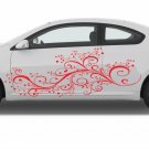 Car Side Wrap Decor Vinyl Decal Sticker Floral Pattern A 036