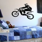 Motorcyclist motorcycle jumping racer rally Stylish Wall Art Sticker Decal 9508