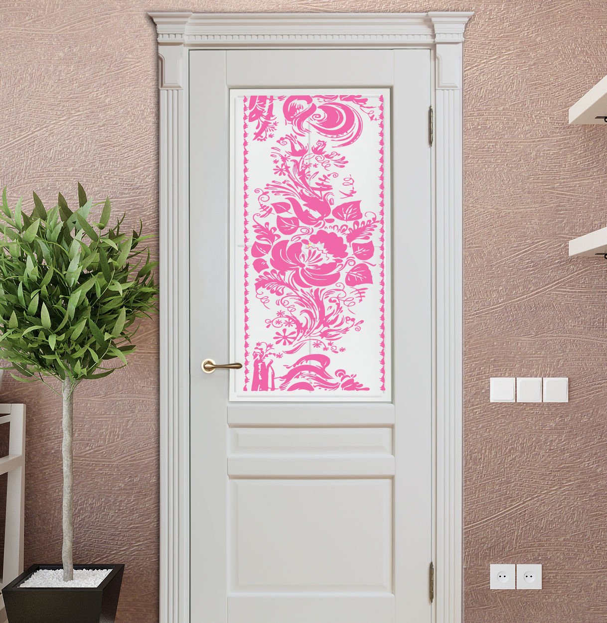 Flowers template pattern routine gauge mold Stylish Wall Art Sticker Decal 9389