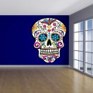 Skull With Flowers Mexico Full Color Wall Decal Sticker KR-135 FRST