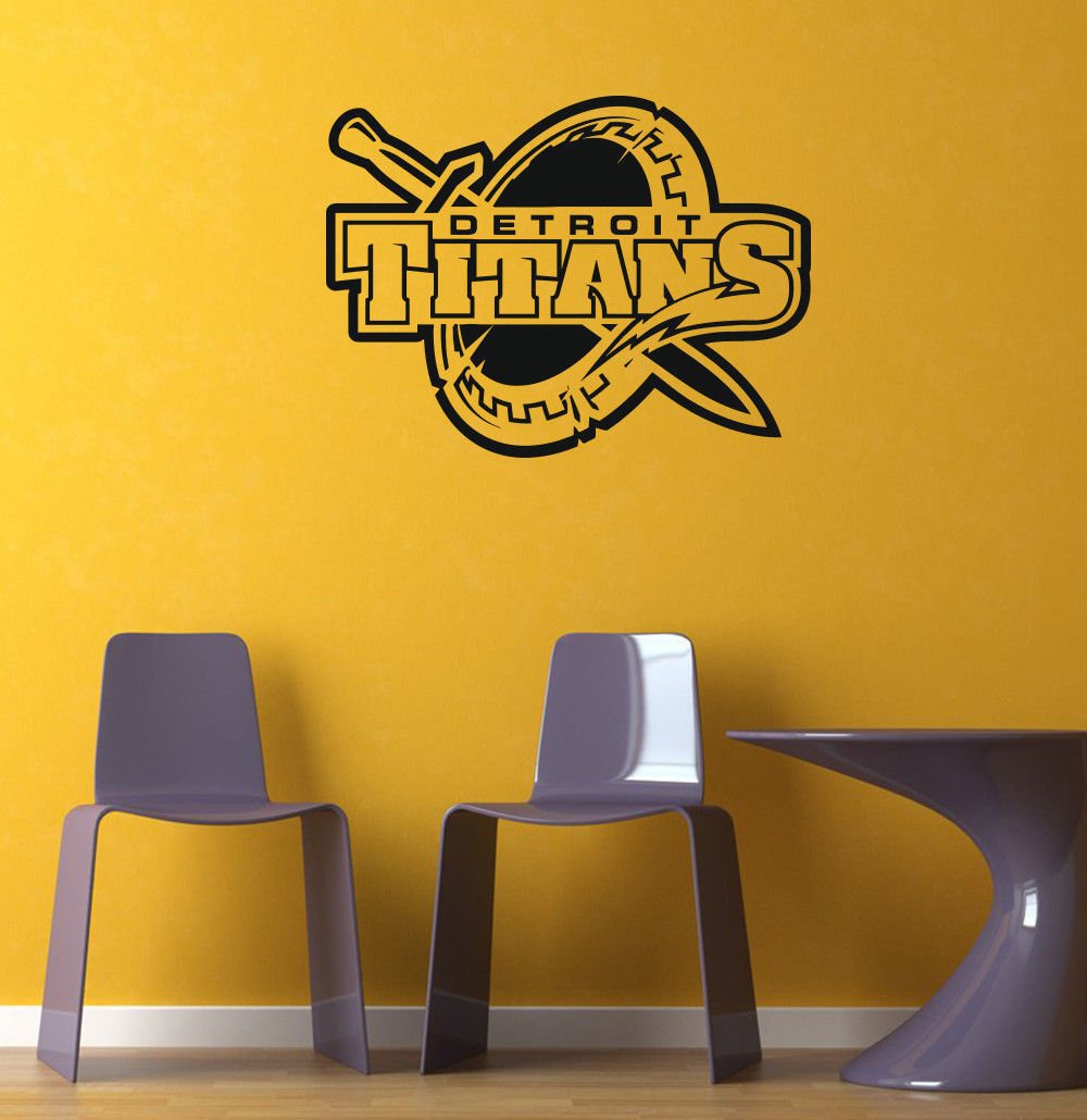 NCAA Wall Mural Vinyl Sticker GYM SPORTS LOGO EMBLEM DETROIT TITANS DA2794