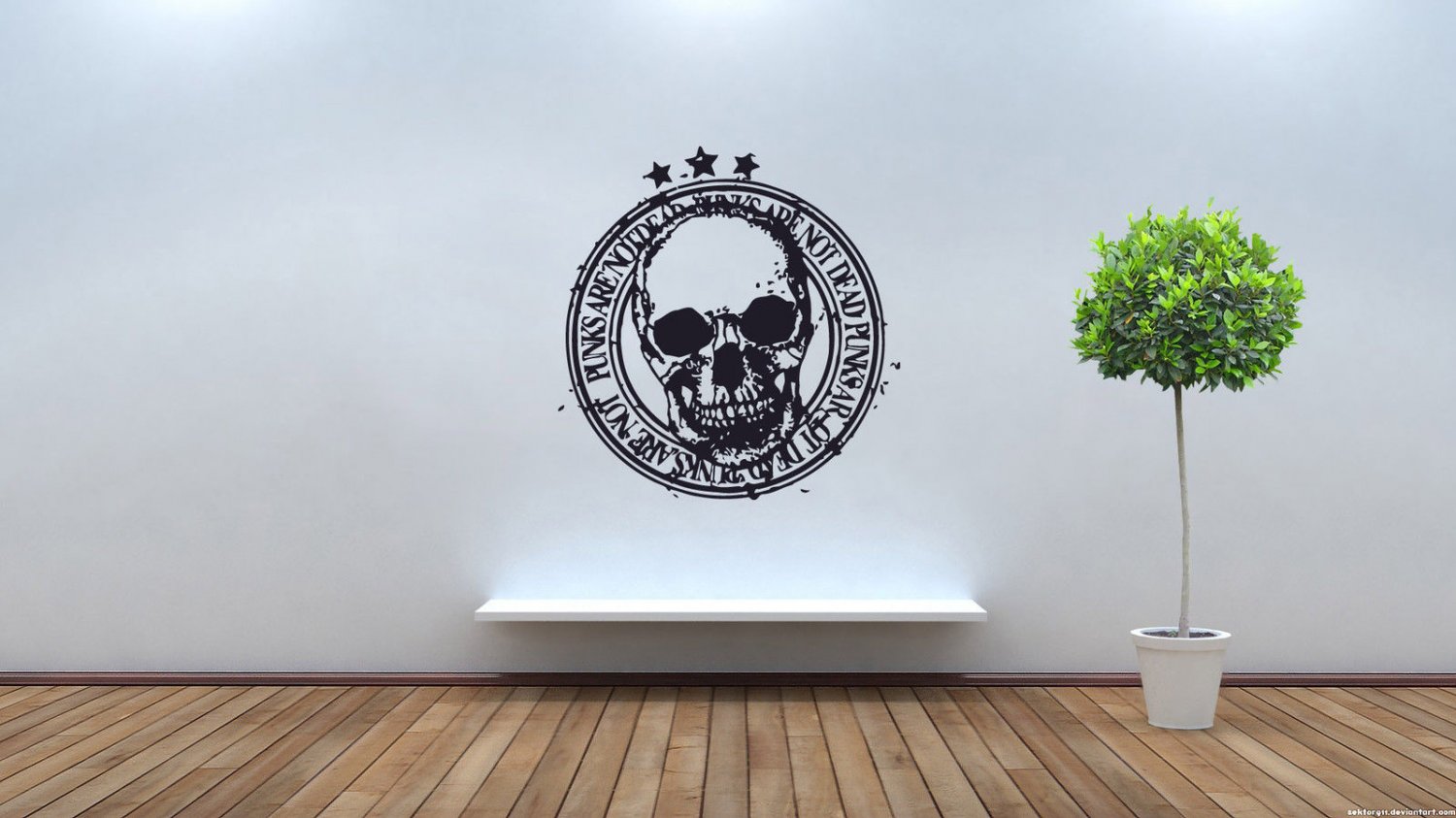 Wall Decor Vinyl Decal Sticker Skull Punks Are Not Dead Stamp tz194