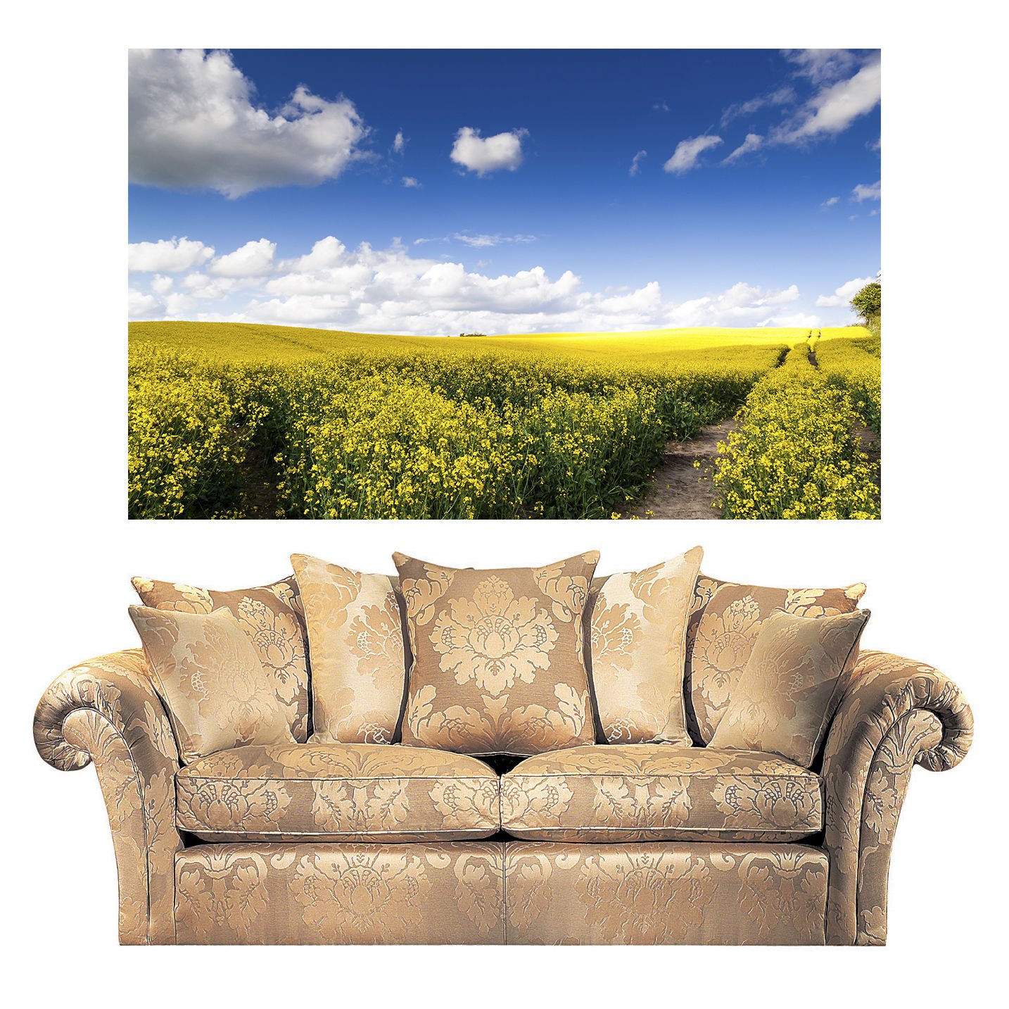 Summer Landscape Fields Nature Full Color Wall Decal Sticker AN-614 FRST