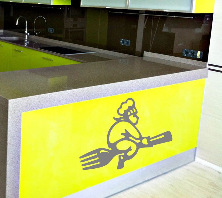 Kitchen Chef fork food eat Kids Room Children Stylish Wall Art Sticker Decal9940