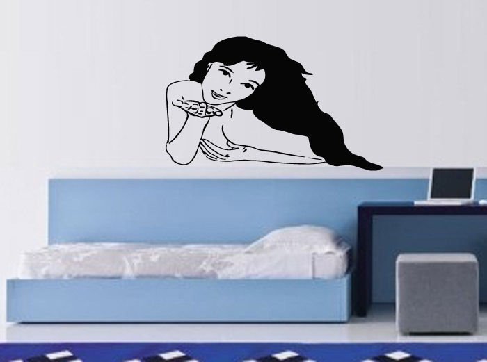 Wall Decor Vinyl Decal Sticker Girl Blowing Kiss tz2204