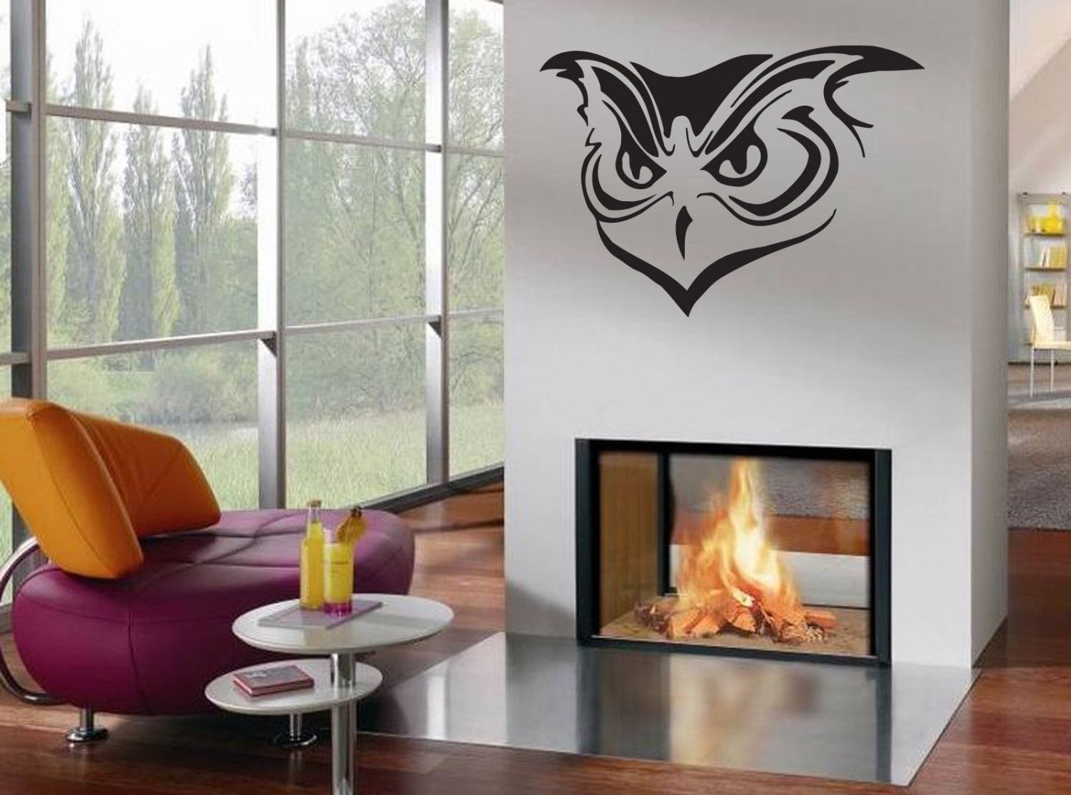 Wall Decor Vinyl Decal Sticker Owl Tribal Style tz912