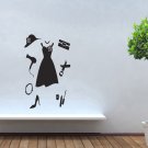 Wall Decor Vinyl Decal Sticker Woman's Dress and Accessories tz2161