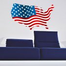 American Flag Full Color Wall Decal Sticker AN-218 FRST