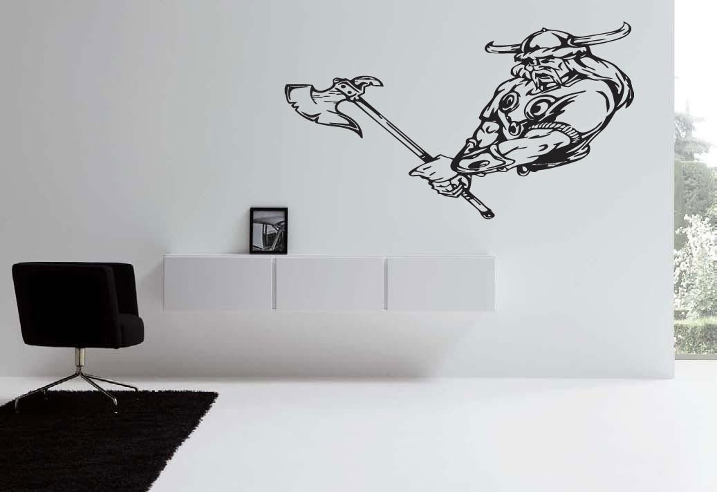 Viking Warrior Strong Man With Ax Wall Decor Vinyl Decal Sticker tz220