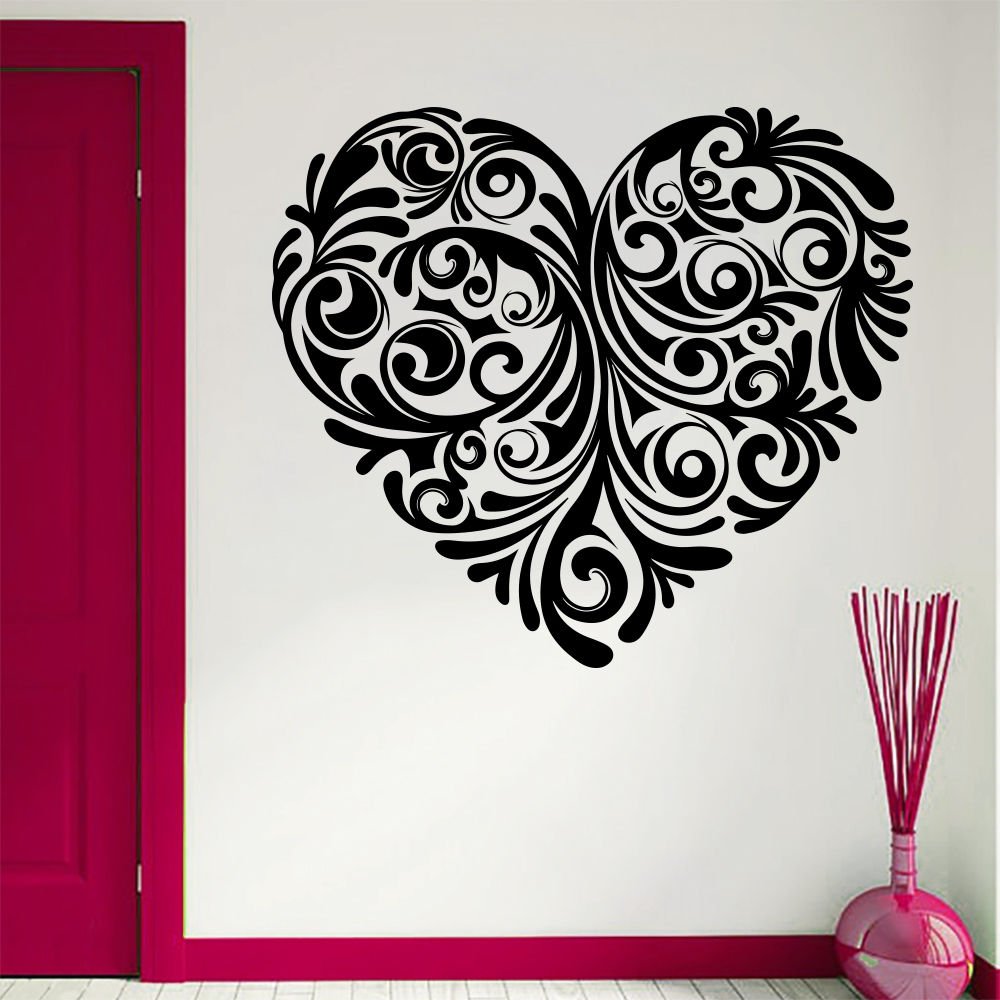 Wall Decal Heart Pattern Abstract Art Bedroom Decor Vinyl Sticker Murals AM21
