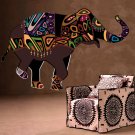 India Elephant Ornament Patterns Full Color Wall Decal Sticker AN-228 FRST