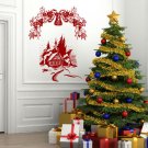 Merry Christmas bell house landscape snow Stylish Wall Art Sticker Decal 8947