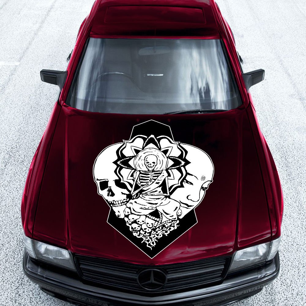 Skull Bones Skelleton Buddhist Full Color Car Decal Sticker KC-72 FRST