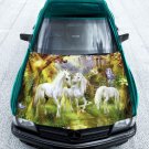 White Unicorns Myth Fairy Tale Full Color Car Decal Sticker KC-169 FRST