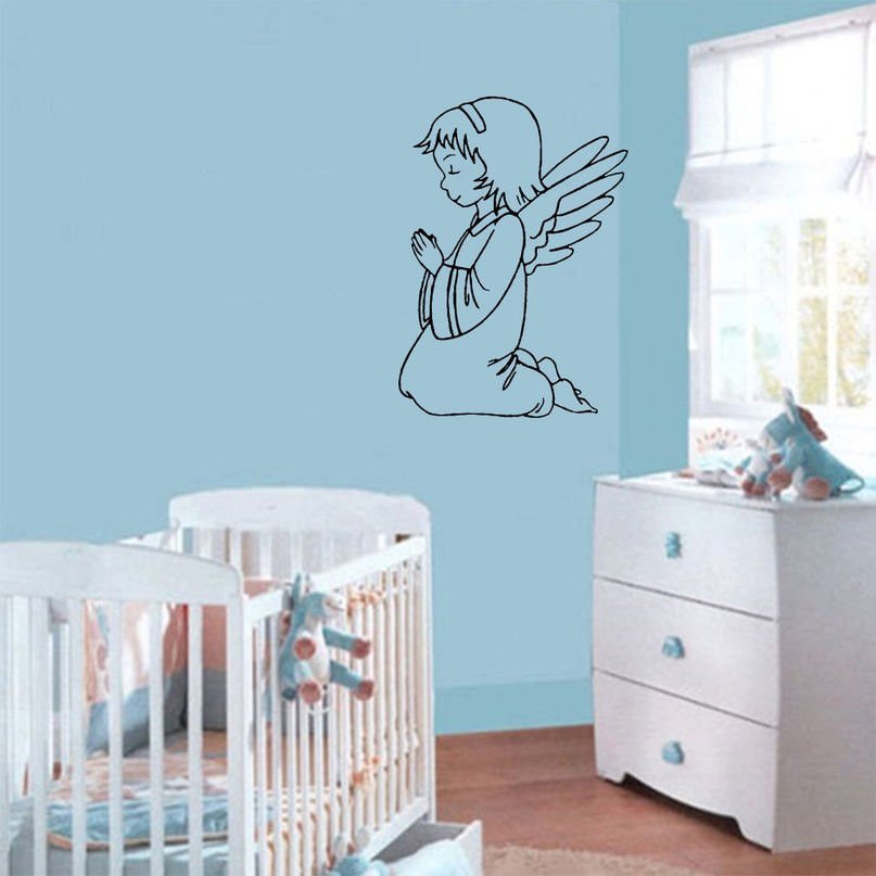 Wall Decor Vinyl Decal Sticker       angel wings prayer DA1409