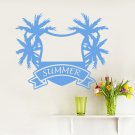Wall Decal Palm Trees Summer Frame Decals Art Bathroom Decor Sticker Murals AM78