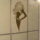 Beauty saloon beautiful woman hairdryer flowers Wall Art Sticker Decal 9523