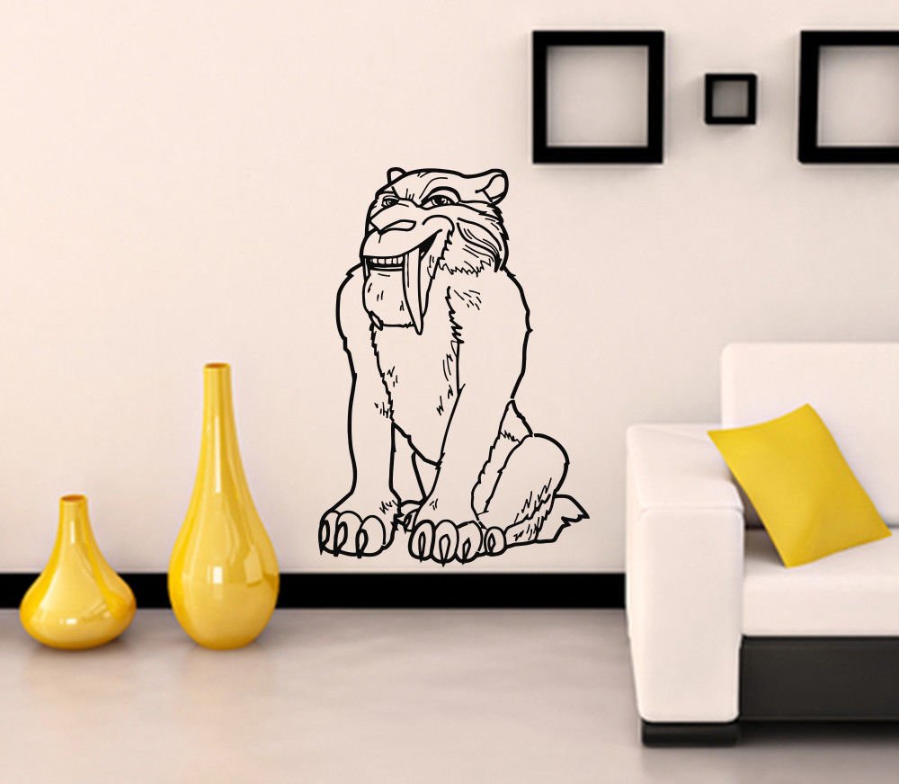 Wall Decor Vinyl Decal Sticker  Lion saber-toothed tiger anger DA1457
