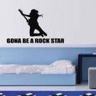 Wall Decor Vinyl Decal Girl With Guitar Gonna Be Rock Star  tz246
