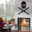 Wall Decor Vinyl Decal Sticker Skull Warrior With Swords tz2147