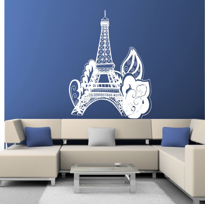 Star Paris Eiffel Tower flowers love Room Stylish Wall Art Sticker Decal 8708