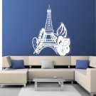 Star Paris Eiffel Tower flowers love Room Stylish Wall Art Sticker Decal 8708