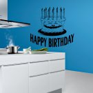 Happy Birthday celebration holiday cake candles Wall Art Sticker Decal 9079