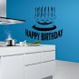 Happy Birthday celebration holiday cake candles Wall Art Sticker Decal 9079