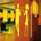Man female girl cafe Restaurant Tea coffee Stylish Wall Art Sticker Decal 9735