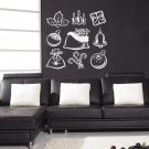 Merry Christmas tree toy candy bell gift Stylish Wall Art Sticker Decal 8946