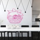 Easter Bunny eggs delicacy sweets basket Stylish Wall Art Sticker Decal 9197