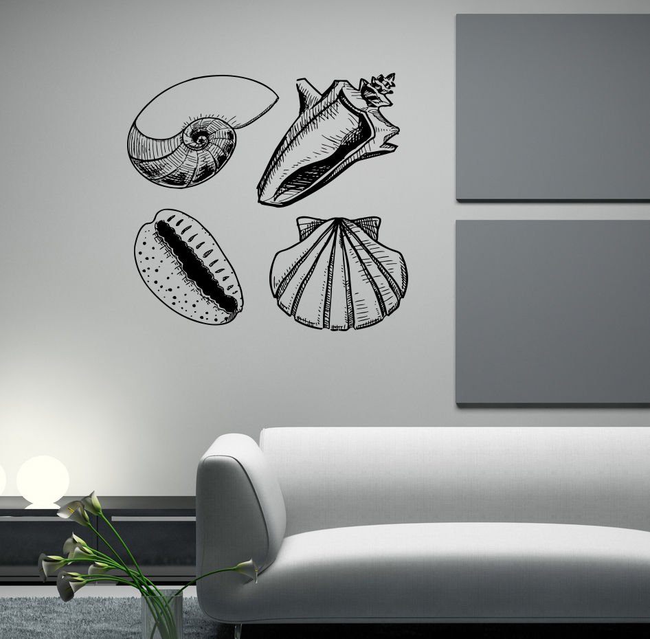 Marine kingdom shells undersea world Kids Stylish Wall Art Sticker Decal 9860