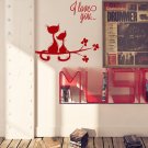 Animal Funny cat pussycat love a heart lovers Wall Art Sticker Decal 10001