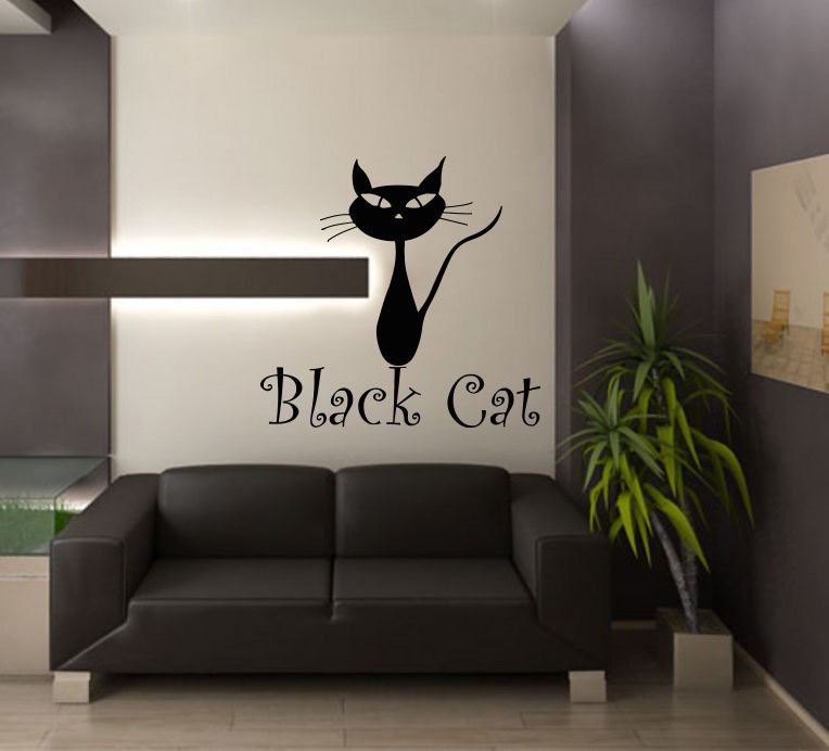Funny pet animal smile cat animal housecat Stylish Wall Art Sticker Decal 9253
