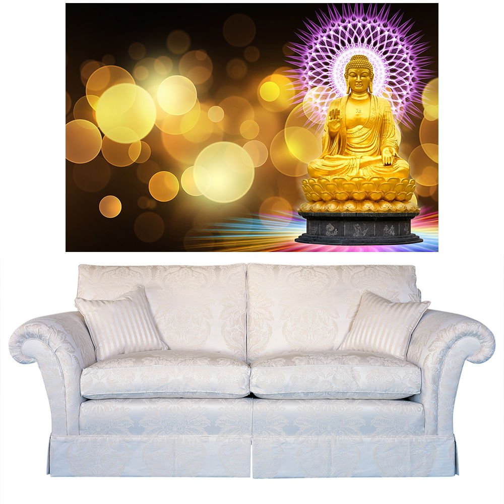 Buddha India Statue Gold Full Color Wall Decal Sticker AN-652 FRST