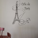 Eiffel Tower Decals France Cafe De Paris Wall Decor Vinyl Decal Sticker tz710