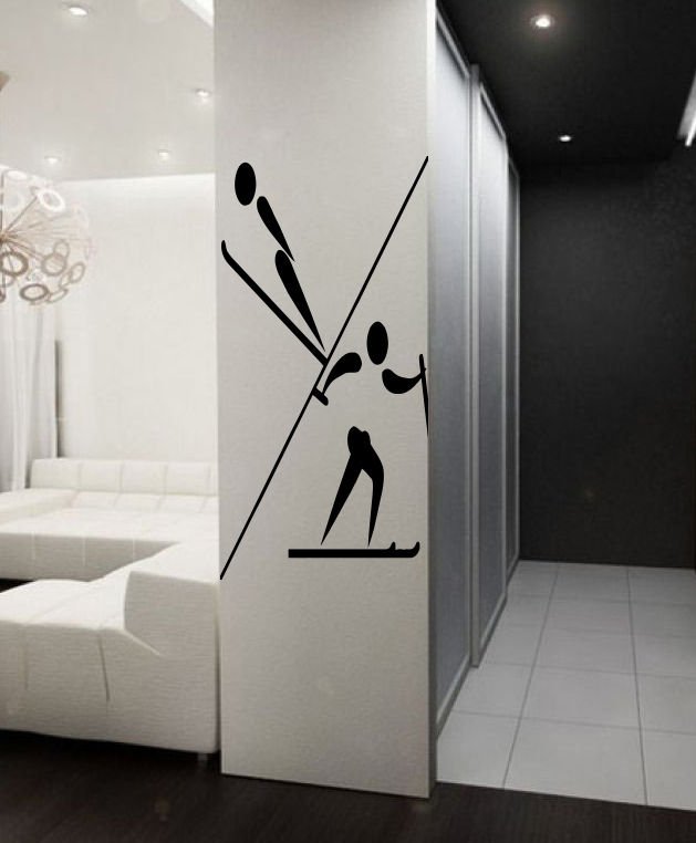 Extreme extreme sport Skiing ski jumping Stylish Wall Art Sticker Decal 9710