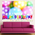 Happy Birthday Cake Candles  Full Color Wall Decal Sticker AN-400 FRST